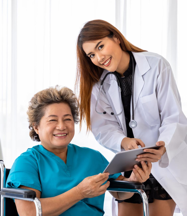 Doctor with patient